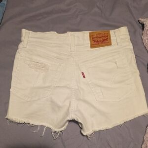 Levi's Cream White Denim Cutoff Shorts - Women's